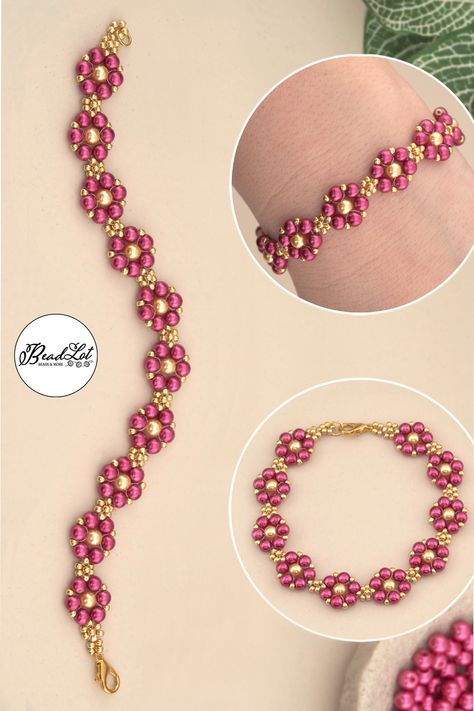 🌸 Hot Pink Beaded Flower Bracelet Design | Super Simple Beading Tutorial for Beginners 🌸 Handmade Pearl Seed Bead Bracelet: How to Make Bracelets with String and Beads. 🧵📿

Looking for a Very Easy Beginners Jewellery Making Tutorial? Follow Along and Learn How to Create a Beautiful Pearl Beaded Bracelet! This Beaded Flower Bracelet features a Girly Floral Pattern, that’s great for everyday wear or gifting. Bracelets With Pearls, Bead Bracelet Making, Beads Jewelry Making Tutorials, Beaded Jewelry Making, Bracelets With String, Beaded Flower Bracelet, Make Bracelets, Beaded Bracelets Tutorial, Diy Bracelet Designs