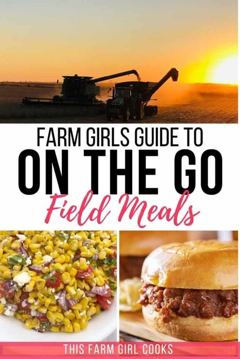 Farmer Approved Tractor Meals, Harvest Meals To Take To The Field, Easy Farm Field Meals, One Hand Meals, Supper In The Field Ideas, Tractor Friendly Meals, Tractor Dinner Ideas, Field Supper Ideas, Easy Meals For Farmers In The Field