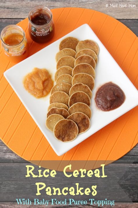 Rice Cereal Recipes Baby, Gerber Rice Cereal Recipes, Recipes With Baby Cereal, Baby Rice Cereal Recipes, Rice Cereal Pancakes, Baby Food Pancakes, Baby Rice Cereal, Baby Cereal Pancakes, Pancakes With Fruit