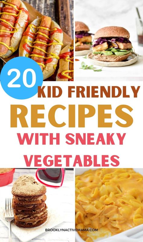 Getting kids to eat their vegetables is not easy! Sometimes you have to be a little bit creative! Here are 20 ways to sneak veggies into family meals. Sneaking Veggies Into Kids Food, Veggie Recipes For Toddlers, Kid Friendly Pasta Salad, Gluten Free Hot Dogs, Sneaky Veggies, Kids Healthy Recipes, Kids Veggies, Kids Healthy Snacks, Recipes For Toddlers