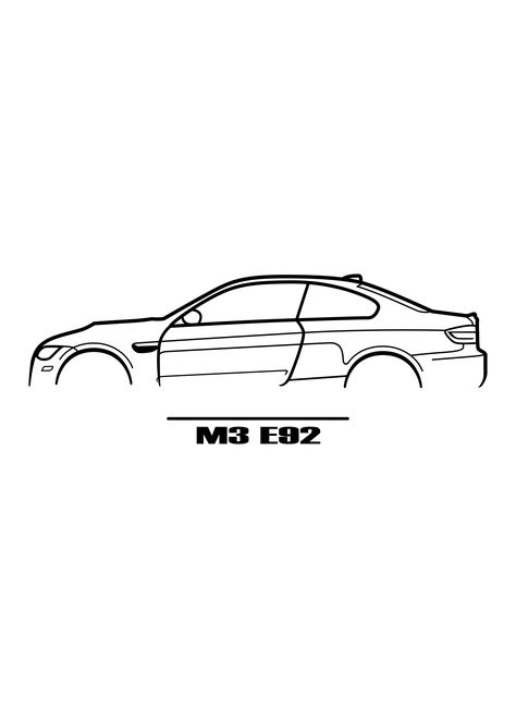 Car Vector, Car Illustration, Bmw M4, Black Line, Car Art, Bmw M3, Motorsport, Bmw Car, Bmw