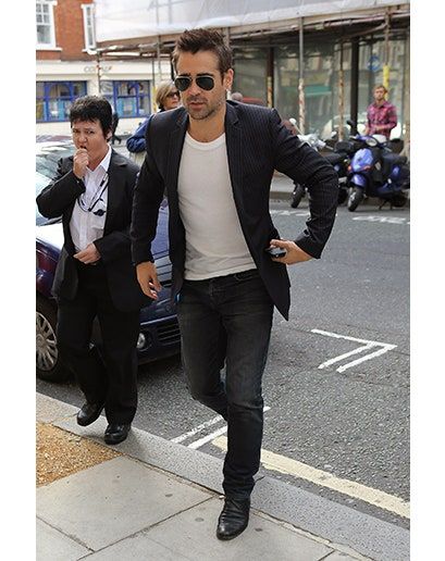 6 Style Moves to Steal from Colin Farrell | GQ Black Blazer With Jeans, Black Blazer Men, Black Blazer Outfit, Blazer Outfits Men, Jeans Outfit Men, Black Jeans Men, Winter Fashion Coats, Black Jeans Outfit, Colin Farrell