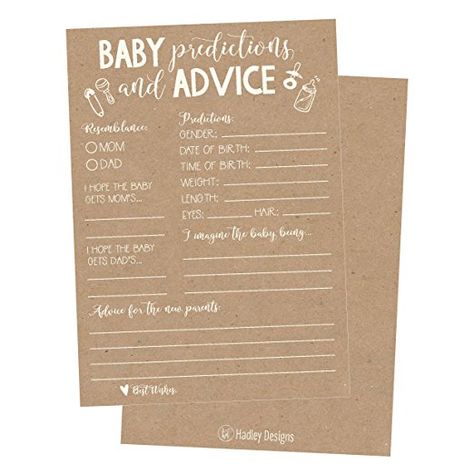 50 Rustic Advice and Prediction Cards for Baby Shower Game, New Mom & Dad Card or Mommy & Daddy To Be, For Girl or Boy Babies, New Parent Message Advice Book, Fun Gender Neutral Shower Party Favors Baby Shower Advice, Dad Advice, Confidence Kids, Baby Prediction, Pumping Moms, Baby Sleep Problems, Smart Parenting, Mentally Strong, Advice Cards