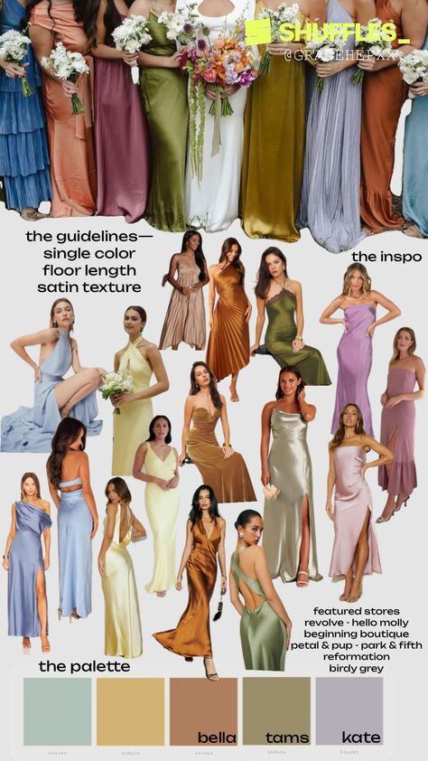 Wedding Color Pallet, Wedding Dress Cake, Wedding Party Outfits, Bridesmaid Colors, Bridesmaid Dress Colors, Wedding Attire Guest, Garden Party Wedding, Wildflower Wedding, Bridesmaids And Groomsmen