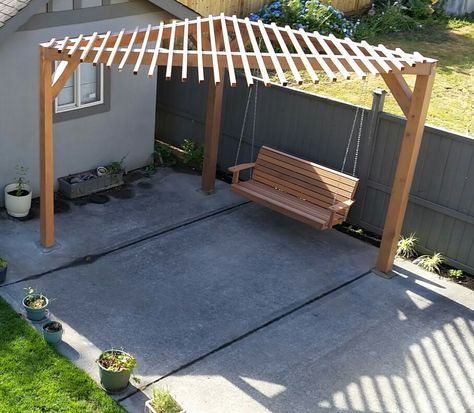 Ombra Pergola, Pergola Modern, Corner Pergola, Pergola Diy, Small Pergola, Pergola Attached To House, Pergola Design, Pergola Canopy, Wooden Pergola