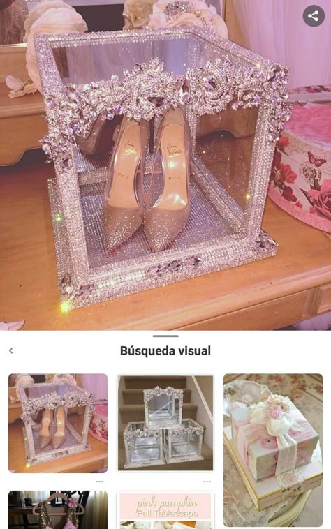 Quinceañera Shoe Box, Quince Shoe Box Diy, Quinceañera Recuerdos Ideas, Quince Keepsakes, Quince Money Box Ideas, Quinceñera Decoration Ideas, Quince Recuerdos Ideas, Ideas Para 15 Años, Diy Quinceanera Decorations