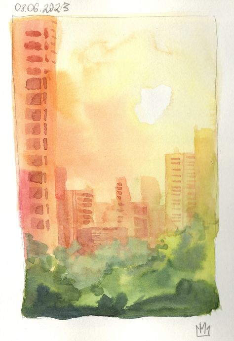 Artist: marjaz Watercolour spontaneous sketch Watercolour Animation, Hot Day, Personal Portfolio, Watercolor Sketch, Hot Days, Art Inspo, Sketch Book, Sketch, Portfolio