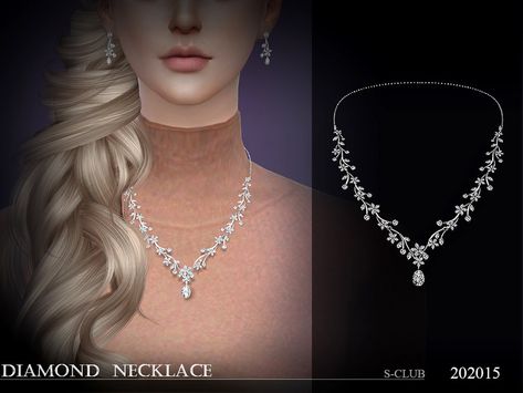 Flower Diamond Necklace, Mods Sims 4, Sims 4 Piercings, Sims 4 Tattoos, Alpha Cc, Sims 4 Tsr, Die Sims 4, The Sims 4 Pc, Pelo Sims