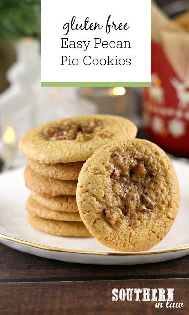 Easy Pecan Pie Cookies Recipe - Gluten Free Pecan Pie Cookies Recipe for Christmas, Thanksgiving, Easy Dessert Recipes, Christmas Cookie Swap Recipe Gluten Free Pecan Pie Recipe, Christmas Cookie Swap Recipes, Dessert Recipes Christmas, Pecan Pie Cookies Recipe, Pie Cookies Recipe, Gluten Free Pecan Pie, Cookie Swap Recipes, Easy Pecan Pie, Gluten Free Pecan