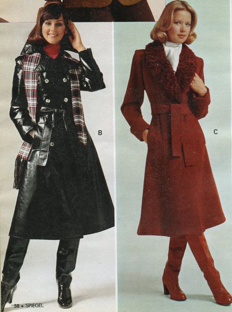 Spiegel, FW 1976 70s Winter, 70s Mode, Colleen Corby, 1970s Fashion Women, 80s Outfits, 1970s Clothing, Woman Boots, 1970's Fashion, Fashion 1970s