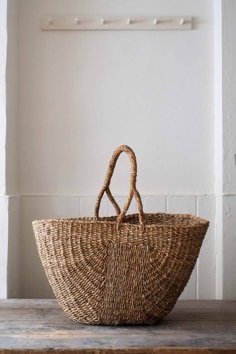 Straw London, Traditional Natural Straw Basket Bag, Traditional Straw Shopping Bag, Eco-friendly Beige Basket Straw Bag, Eco-friendly Rattan Straw Basket Bag, Jute Macrame, Eco-friendly Rattan Basket Bag, Reversible Tote Bag, Cane Handles