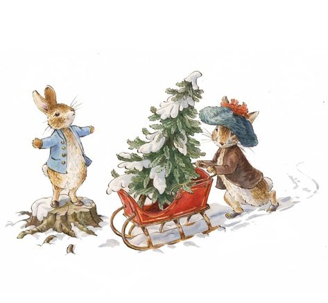 World of Beatrix Potter on Instagram: “Who is dreaming of a snowy Christmas this year? ✋❄” Peter Rabbit Illustration, Beatrix Potter Illustrations, Beatrice Potter, Peter Rabbit And Friends, Rabbit Illustration, Snowy Christmas, Vintage Rabbit, Rabbit Art, Christmas Drawing