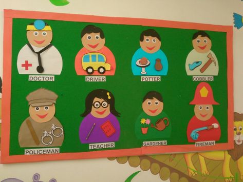 Community helpers Community Helpers Pictures, Community Helpers Art, Safety Town, Community Helpers Crafts, Theme Poster, School Art Activities, People Who Help Us, Community Helper, 5 Senses