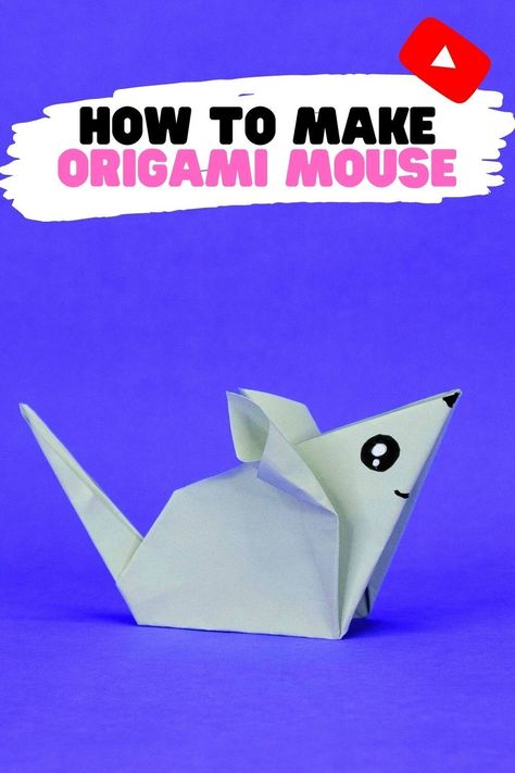 Hello Crafties! Learn how to make origami mouse easy. This cute origami mouse will help you to decorate your table, it's also a nice toy to play with.    #origamimouse #origamirat Origami Rat, Cute Origami, How To Make Origami, Paper Craft Tutorials, Useful Origami, Easy Origami, Origami Tutorial, Origami Easy, Origami Crafts