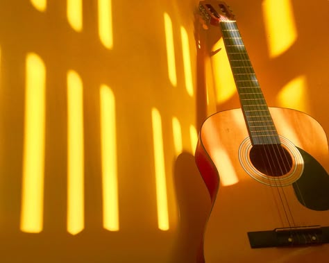 #yellow #guitar #aesthetic Yellow Guitar Aesthetic, Yellow Guitar, Aesthetic Guitar, House Of Anubis, Guitar Aesthetic, Yellow Aesthetic Pastel, Aesthetic Yellow, Yellow Wall, Yellow Wallpaper