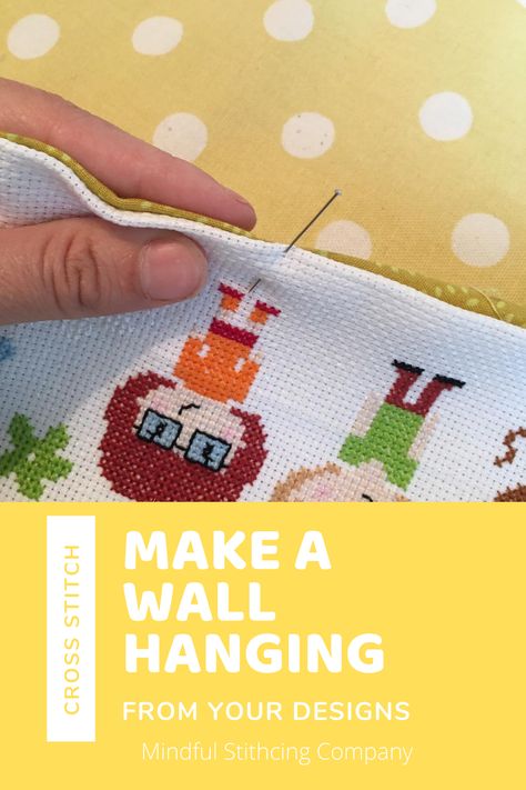 Quilted Cross Stitch Wall Hanging, Mounting Cross Stitch Ideas, Cross Stitch Mounting Ideas, How To Hang Cross Stitch On Wall, How To Display Cross Stitch, Ways To Display Cross Stitch, Ways To Finish Cross Stitch Projects, Cross Stitch Finishing Ideas Projects, What To Do With Cross Stitch Projects