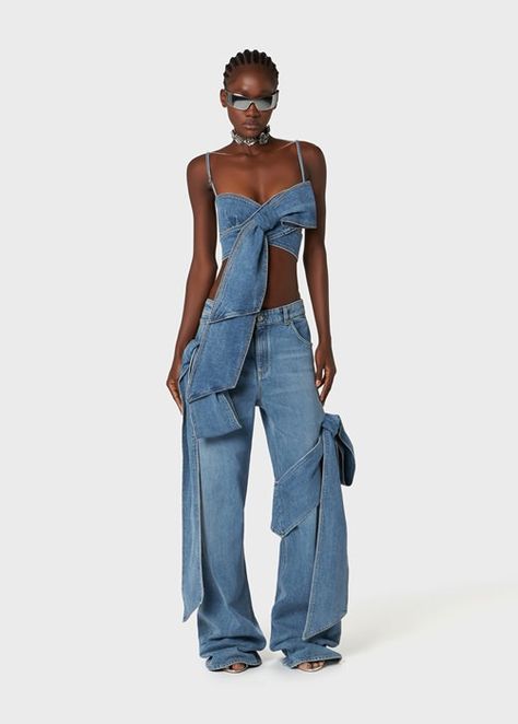 Women's Clothing | Fashion Collection Blumarine Denim Fashion Outfits, Summer Work Dresses, Y2k Spring, B Monogram, Moda Denim, Crop Top Women, Looks Country, Denim Inspiration, Summer Denim