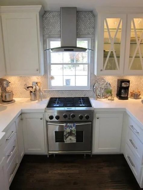 Range hood installation over window | DIY Home Improvement Forum Hood In Front Of Window, Gas Stove With Oven, Convection Ovens, Grey Kitchen Designs, Gas Stove Top, Rental Kitchen, Kitchen Stove, Diy Window, Small Windows