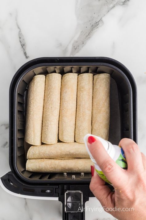 Air Fryer Chicken Taquitos | Air Frying Foodie Air Fryer Taquitos Chicken, Airfryer Taquitos, Chicken Taquitos Air Fryer, Air Fried Taquitos, Taquitos Air Fryer, Air Fryer Chicken Taquitos, Air Fryer Taquitos, Airfryer Chicken, Chicken Chimichanga