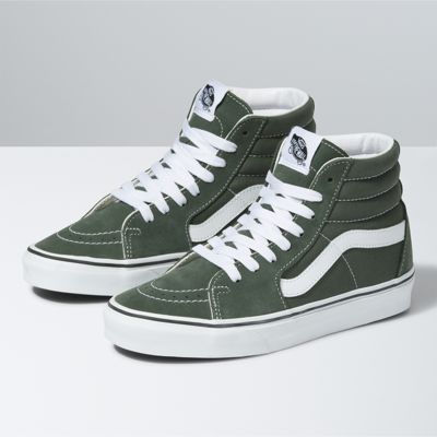 Sk8-Hi | Shop Womens Shoes At Vans Vans Verdes, Green High Top Vans, Vans Shoes High Tops, Tenis Vans, Green Vans, Vans Store, Vans Sk8 Hi, High Top Vans, Shop Shoes