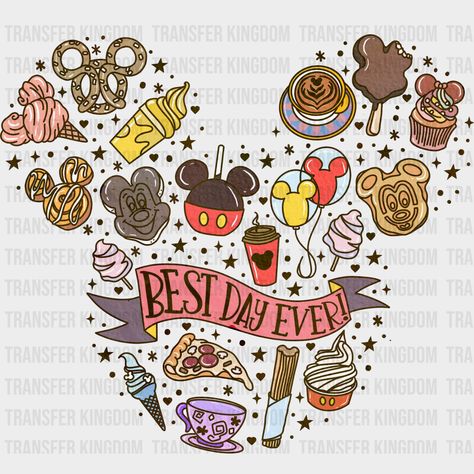 Mickey Head Snack Best Day Ever Disney Dtf Transfer Mickey Snacks, Disney Stencils, Disneyland Family Shirts, Mickey Drawing, Disney Eras, Disney Snacks, Header Design, Disneyland Shirts, Heat Transfer Design