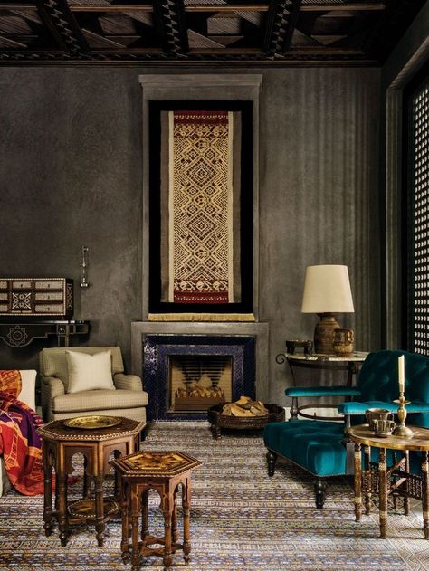 Riad Marrakech, Moroccan Interiors, Classic Interior Design, Luxe Interiors, Indian Decor, Moroccan Decor, Coffered Ceiling, Elegant Interiors, Moroccan Style