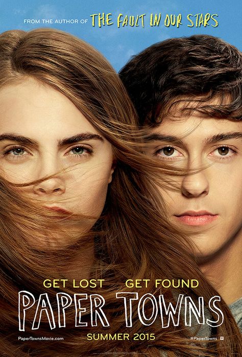 Paper Towns movie poster: Cara Delevingne and Nat Wolff Paper Towns Movie, John Green Paper Towns, Paper Town, Nat Wolff, The Lunar Chronicles, Lauren Kate, John Green Books, Paper Towns, 2015 Movies