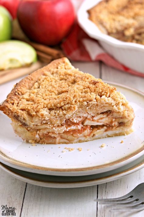 Gluten Free Dutch Apple Pie, Gluten Free Apple Pie Recipe, Mama Knows Gluten Free, Apple Custard Pie, Dutch Apple Pie Recipe, Gluten Free Apple Pie, Apple Custard, Custard Pie Recipe, Dutch Apple Pie