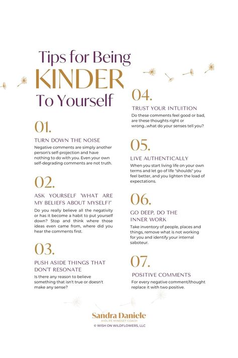 The best life advice - Be Kind. The best life advice for personal development is to be kind and the kindness starts with yourself. 7 tips for kindness. Follow along for more inspiration Kindness To Self, How To Be A Kinder Person, Be Kinder To Yourself, How To Be Kind To Yourself, How To Not Take Things Personally, Self Kindness, How To Be Kind, Building Self Esteem, Personal Growth Plan