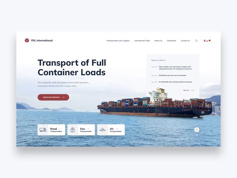 Logistics Website Animation by Paweł Świniarski Shipping Website Design, Logistics Website Design Inspiration, Cargo Website Design, Logistics Website Design, Website Branding Design, Website Animation, Web Header, Graphic Designer Studio, Logistics Design