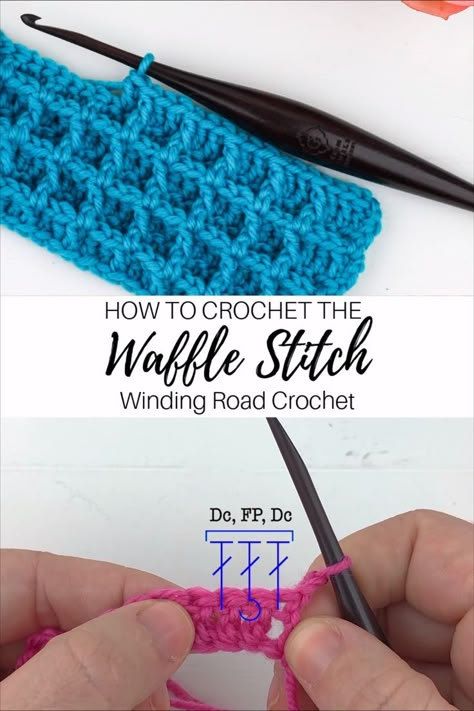 Winding Road Crochet, Crochet Waffle, Crochet Waffle Stitch, Projek Menjahit, Crochet Unique, Confection Au Crochet, Waffle Stitch, Crochet Stitches Video, Crochet Simple