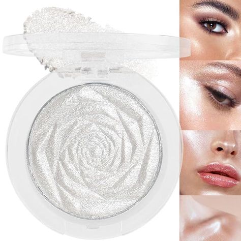 evpct Pearl White Silver Face Highlighter Makeup, White Shimmer Glitter Diamond Sparkly Highlighters Makeup Eyeshadow Palette Powder for Face Body Cheek Skin, inner corner Eye Highlighter Makeup 01 Highlighter Inner Eye, Glittery Highlighter, Sparkly Highlighter, Silver Glitter Eye Makeup, Highlighters Makeup, Illuminator Makeup, Powder For Face, Glitter Highlighter, Face Highlighter