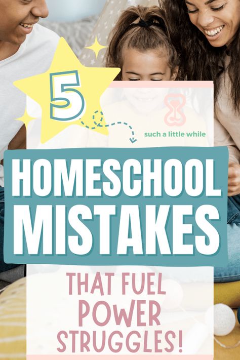 5 Homeschool Mistakes that Fuel Power Struggles!  By Such a Little While [text overlay image of mother, father, and young daughter smiling and reading together]. Neural Pathways, How To Homeschool, Strong Willed Child, Homeschool Elementary, Homeschool Kids, Homeschool Inspiration, How To Start Homeschooling, Parenting Techniques, Homeschool Learning