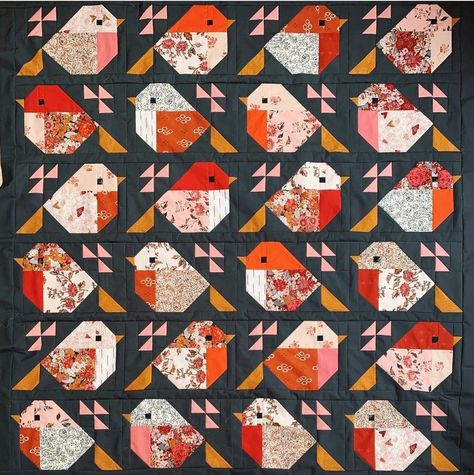 🌟✨ Sparrows Winner, Next Sewalong, *FREE* Pattern, and MORE! ✨🌟 Paper Quilts, Bird Quilts, Bird Quilt Blocks, Paper Quilt, Quilt Square Patterns, Bird Quilt, Cute Quilts, Animal Quilts, Cat Quilt