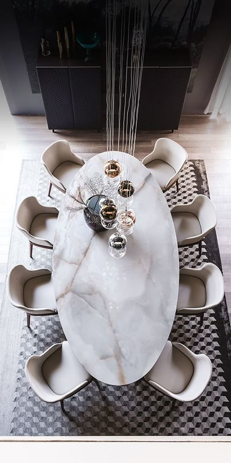 roll keramik | tables | Cattelan Italia Modern Round Dining Room Table, Dining Table Interior, Marble Dinning Table, Mesa Oval, Dining Table Design Modern, Luxury Dining Tables, Marble Top Dining Table, Round Dining Room, Table Marble