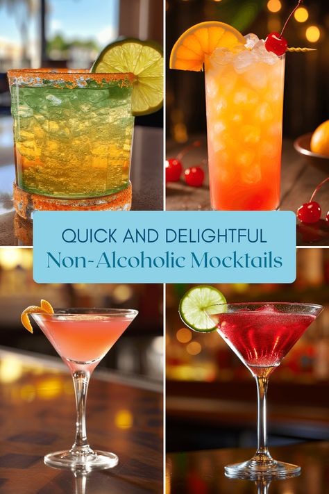 Discover a variety of refreshing non-alcoholic cocktails. From tangy citrus to fruity sweetness, these mocktail recipes have something for everyone to enjoy! Clear Mocktails Non Alcoholic, Mocktails Non Alcoholic Martini, Non Achololic Cocktails, Cocktails Non Alcoholic, Citrus Mocktails Non Alcoholic, Mock Cocktails Non Alcoholic, Mocktails Non Alcoholic Orange Juice, Mocktails Non Alcoholic Bitters, Mocktails Non Alcoholic Tonic Water