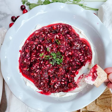 Cranberry Pomegranate Cream Cheese Dip - Plum Street Collective Pomegranate Dip Recipes, Holiday Dips, Chewy Oatmeal Chocolate Chip Cookies, Cranberry Dip, Cranberry Pomegranate, Hemnes Dresser, Cream Cheese Dip, Thanksgiving 2022, Cranberry Cream Cheese