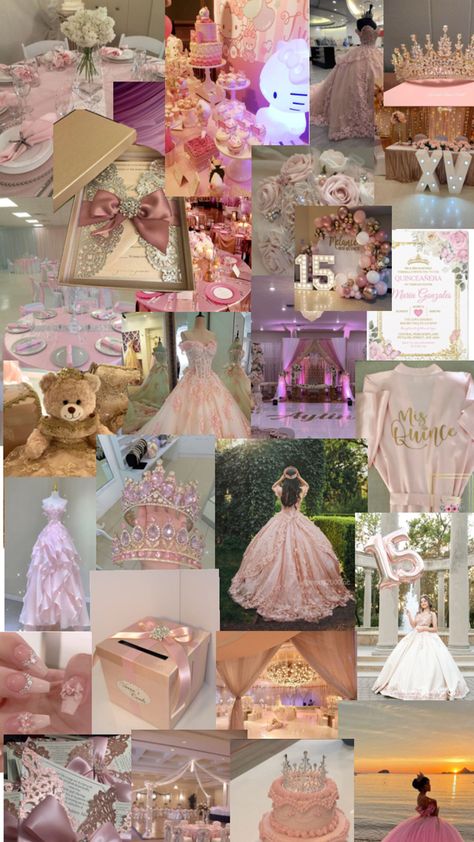 Quinceanera Rose Gold Theme, Quinceanera Ideas Pink, Pink Quinceanera Decorations, Pink Quince Theme, Rose Gold Quinceanera, Sweet 15 Party Ideas Quinceanera, Sweet 15 Party Ideas, Quince Themes, Quinceanera Pink