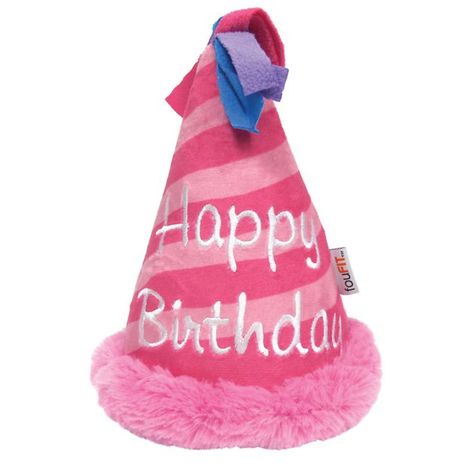 Buy fouFIT Birthday Hat Crinkle Plush Dog Toys, Pink at Chewy.com. FREE shipping and the BEST customer service! Ice Cream Pink, Happy Birthday Dog, Soft Toy Dog, Fun Hat, Dog Birthday Cake, Ideal Toys, Pink Cups, Birthday Toys, Birthday Cup