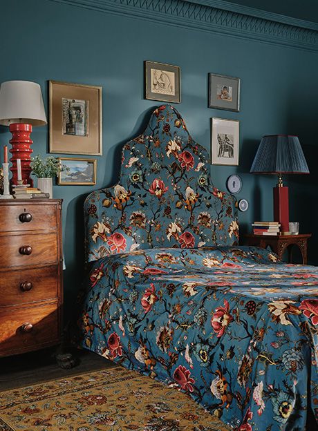 Bold Eclectic, House Of Hackney, British Interior, Interiors Inspiration, Eco Friendly Paint, Mediterranean Blue, Rose Wallpaper, Furniture Upholstery, Blue Paint