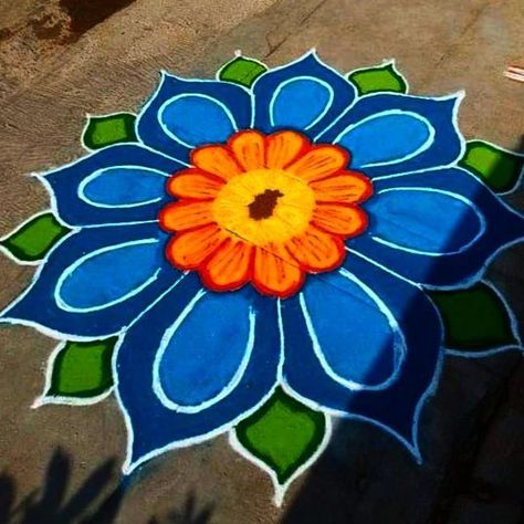 Best Rangoli Designs, Best Rangoli, Rangoli Photos, Rangoli Designs For Diwali, Simple Flower Rangoli, Rangoli Designs Simple, Pongal Rangoli, Margazhi Kolam, Peacock Flower