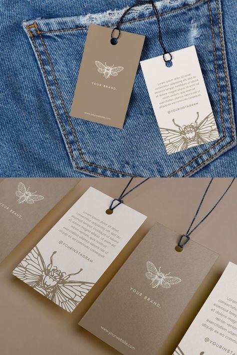 Hang Tag Template, Price Tag Design, Branding Clothing, Clothing Labels Design, Hang Tags Clothing, Labels Design, Packaging Design Trends, Tag Template, Clothing Tags