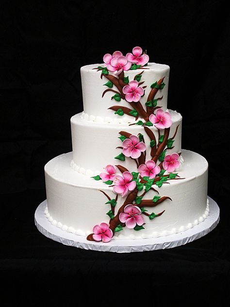 yu Debut Cake Design, Serving Wedding Cake, Cherry Blossom Wedding Cake, Debut Cake, Classy Wedding Cakes, Extreme Cakes, Cake Decorating Courses, Wedding Cake Servings, The Wedding Cake