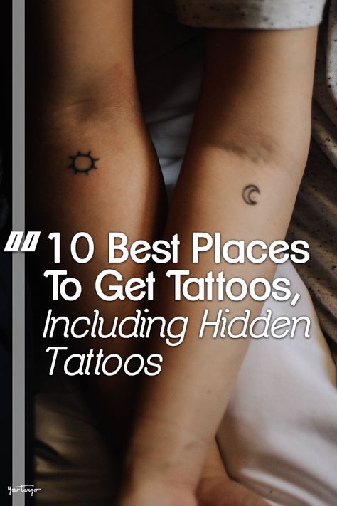 Some of the coolest tattoo locations are obvious, but if you're looking for places to get tattoos where people won't see your ink, there are plenty of options. Hidden tattoos are discreet and still give you the freedom to choose what you want.#hidden #tattoos #smalltat #bodyart Places For A Tattoo For Women, Locations For Tattoos On Women, Where To Get Tiny Tattoos, Best Spot For Small Tattoo, Secret Places To Get Tattoos, Best Body Part For Tattoo, Cute Places For Small Tattoos For Women, Secret Tatoos Ideas, Best Places For Tiny Tattoos