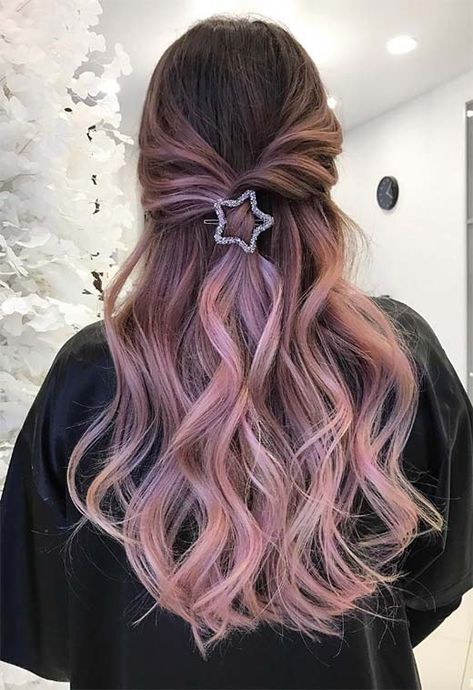 Summer Hair Colors Ideas & Trends: Smokey Lavender Hair Color Butter Blonde, Lavender Hair Colors, Lilac Hair, Lavender Hair, Long Hair Color, Hair Color Pink, Happy Hair, Summer Hair Color, Hair Dye Colors