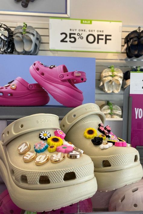 Crocs at the Lake Buena Vista Factory Stores. With so many styles and jibbitz to choose from. Don’t wait any longer come today! Buy one get one 25% Off. More deals throughout the store. Exclusions apply. Sale is subject to change. (Select Items) Outfit Ideas With Crocs, Crocs Fashion, Sas Shoes, Shoes Outfit Fashion, Cool Poses, At The Lake, Icon Collection, Crazy Shoes, Crocs Shoes