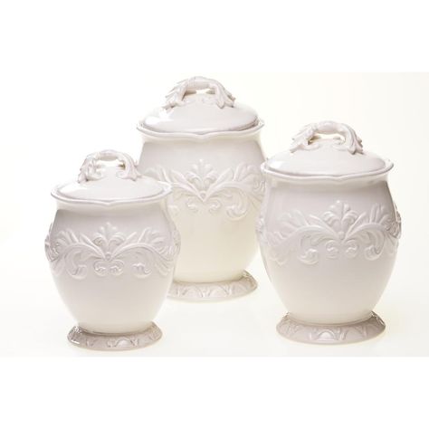 3 Piece Kitchen Canister Set, Ceramic Canister Set, Ceramic Storage, Kitchen Canister Set, Countertop Display, Ceramic Canister, Country Roses, Kitchen Canisters, Storage Jar