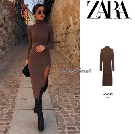 Brown Bodycon Dress Outfit, Brown Sweater Dress Outfit, Brown Dresses Outfit, Long Brown Dress, Natural Outfit, Brown Bodycon Dress, Long Knit Dress, Brown Sweater Dress, London 2023