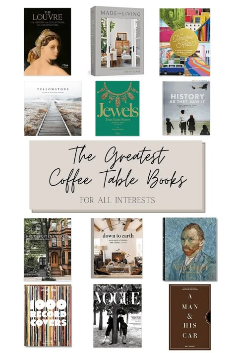 A round-up of over 50 beautiful coffee table books filled with inspiration from art, travel, design, music, history, fashion, and more. Table Books Decor, Cheap Decor Ideas, Coffee Table Art Books, Best Coffee Table Books, Coffee Table Books Decor, Dining Table Makeover, Home Styling Tips, Painting Shower, Books Decor