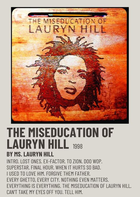 Lauryn Hill Poster, The Miseducation Of Lauryn Hill, Ms Lauryn Hill, College Core, Lauren Hill, Miseducation Of Lauryn Hill, Minimalist Music, Music Poster Ideas, Arte Do Kawaii